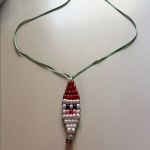 C24 Handmade Beaded Santa Necklace